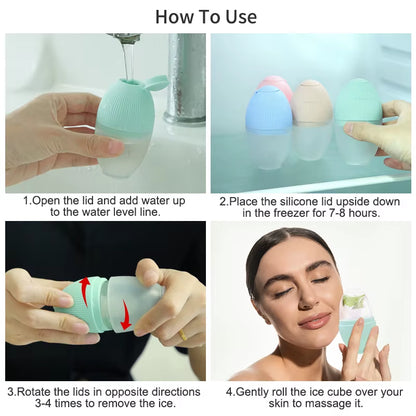 Facial Massager Mold Contour Cryo Reusable Cube Stick Balls Cooling Face Eye Neck Skin Care Tools Silicone Ice Roller
