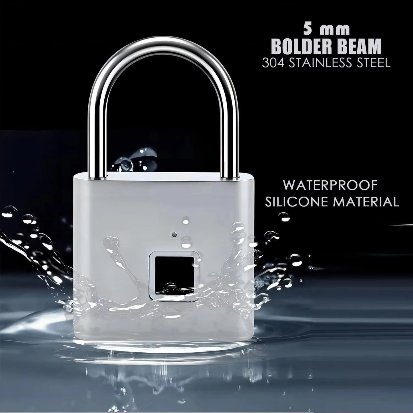 P2 Fingerprint Padlock, Built-In Rechargeable Battery, Outdoor Waterproof, Easy to Use