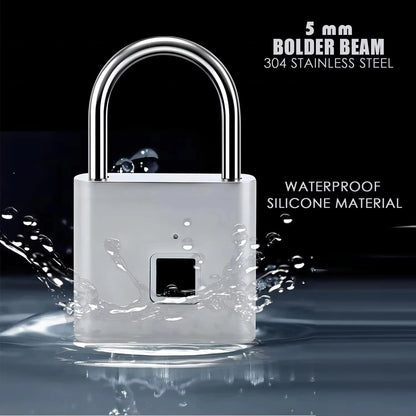 P2 Fingerprint Padlock, Built-In Rechargeable Battery, Outdoor Waterproof, Easy to Use
