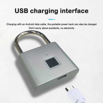 P2 Fingerprint Padlock, Built-In Rechargeable Battery, Outdoor Waterproof, Easy to Use